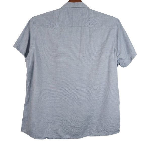 Marc Anthony Slim Fit XXL Blue Short Sleeve Button Up Shirt Double Pocket - Picture 6 of 7